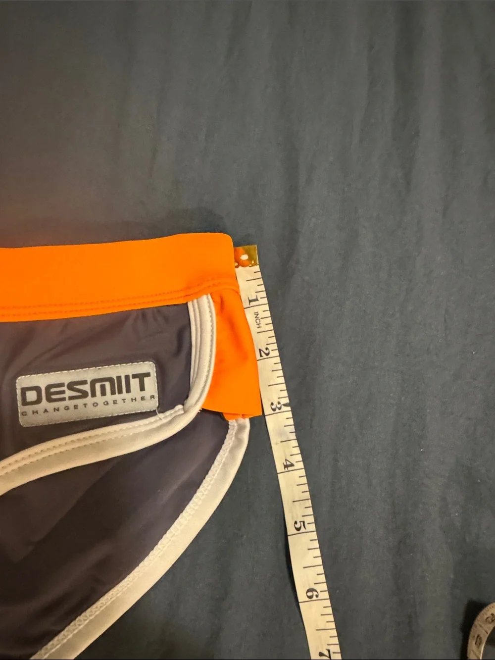Men's Orange & Charcoal Swim Briefs - Medium to small